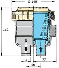 Vetus filter za vodo za motor TIP 330 25mm