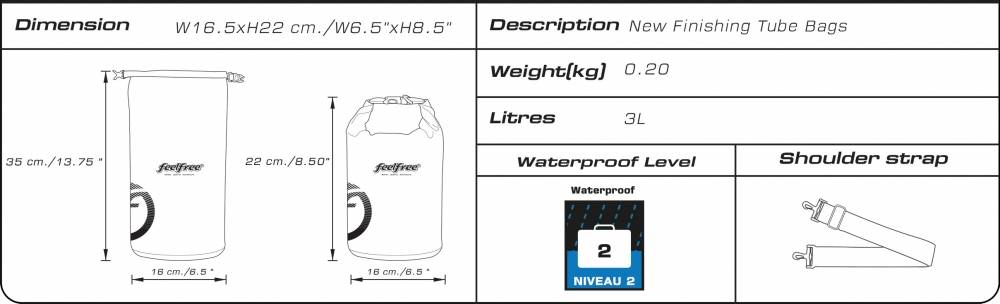 Vodoodporna torba Feelfree Dry Bag Mini 3L Rumena